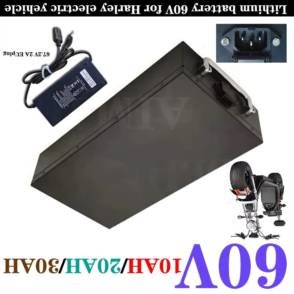 60V 30Ah Electric Scooter Battery - แบตเตอรี่ลิเธียม 60V สำหรับรถฮาร์เลย์ไฟฟ้าแบบพับได้สองล้อ 10/20/30Ah เหมาะสำหรับสกู๊ตเตอร์ไฟฟ้าซิตี้โคโค