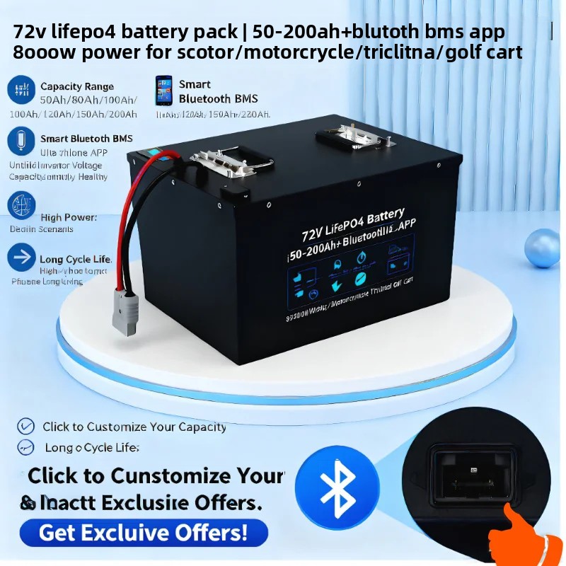 ชุดแบตเตอรี่ลิเธียมไอออนฟอสเฟต - 72V 60Ah Lifepo4 Battery Pack บทวิจารณ์และราคา