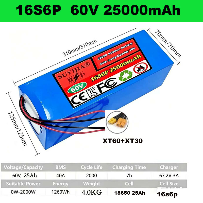 แบตเตอรี่ลิเธียม 60V 18650 ควา - 60V 30Ah Electric Scooter Battery บทวิจารณ์และราคา